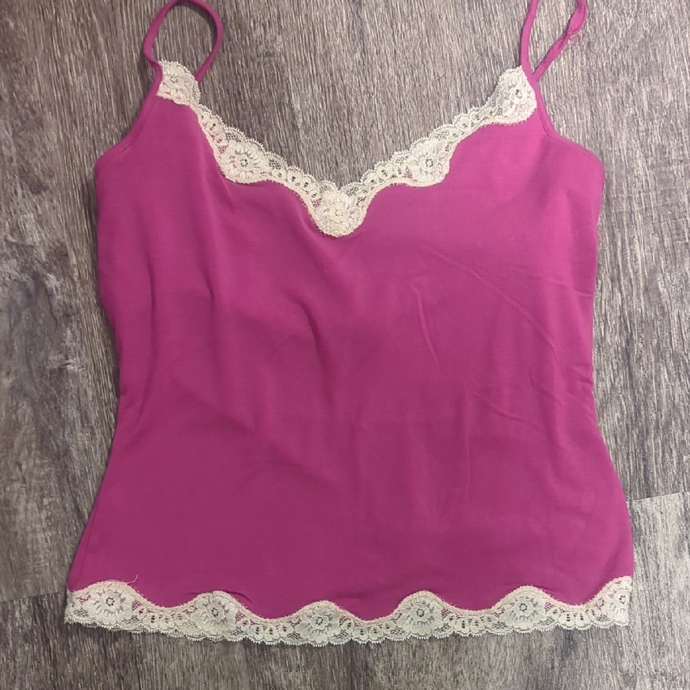 Express Fuchsia Cami with Cream Lace